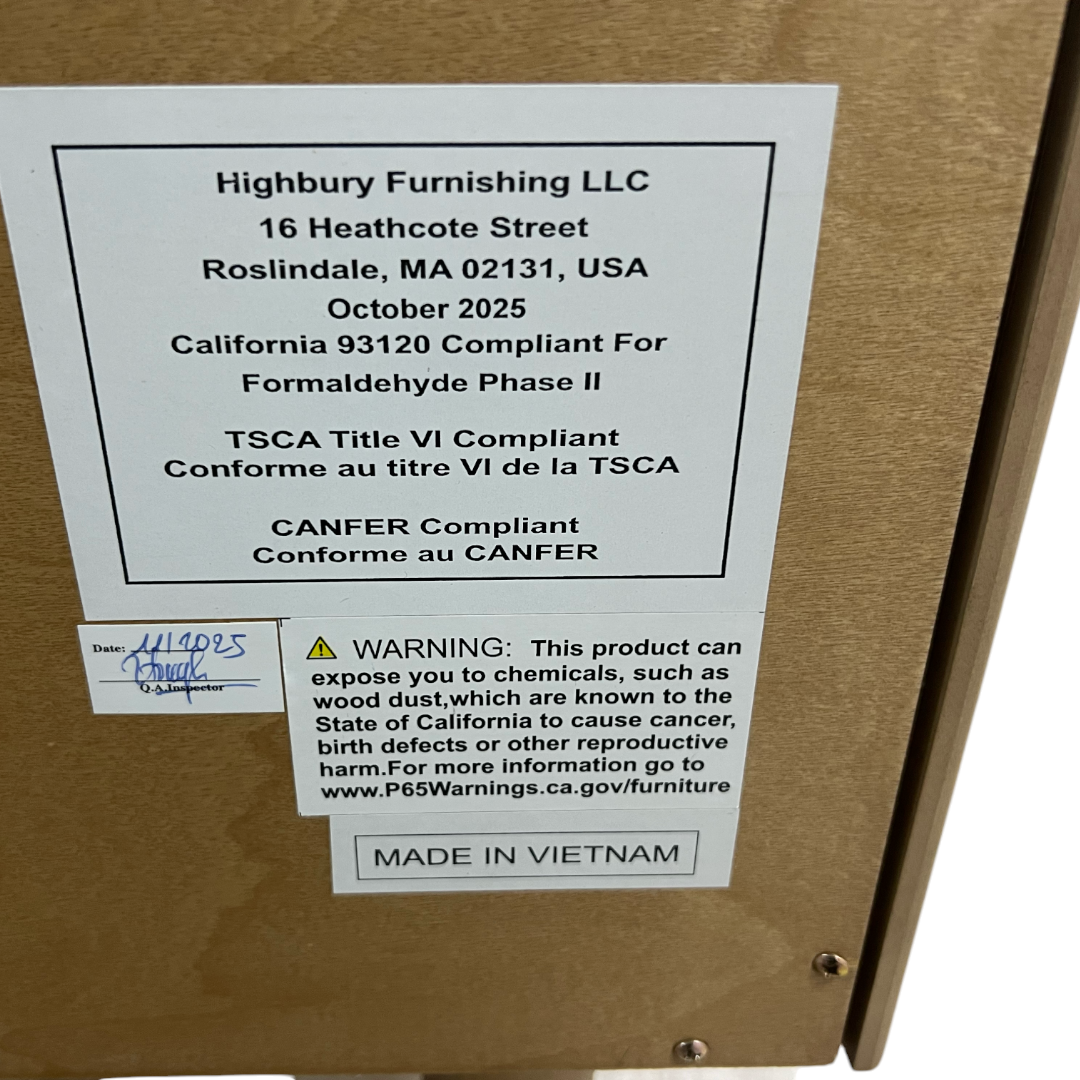 Highbury Furnishings Havana Single Bathroom Vanity in Reeded Birch Carrara Marble Countertop