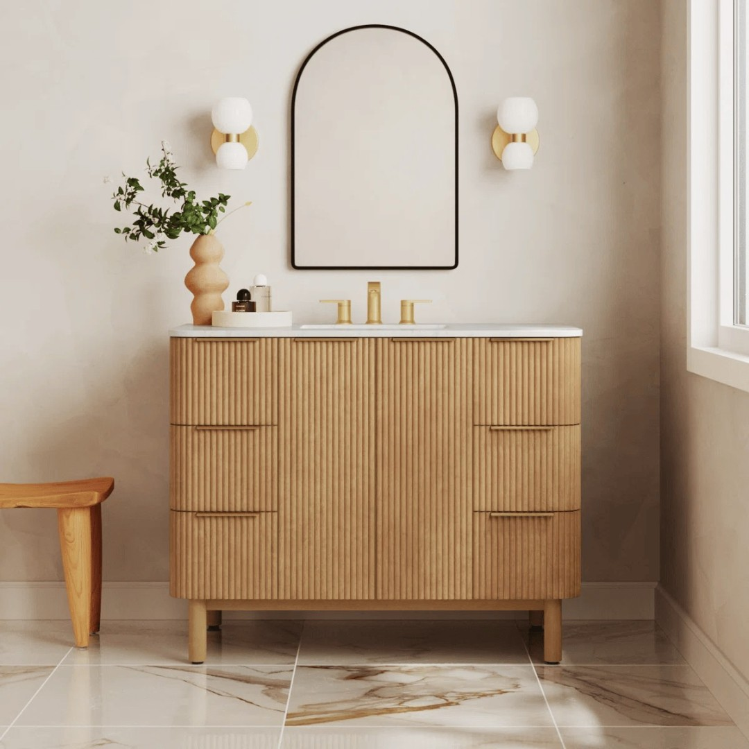 Highbury Furnishings Kensington 48" Bathroom Vanity in Fluted Birch