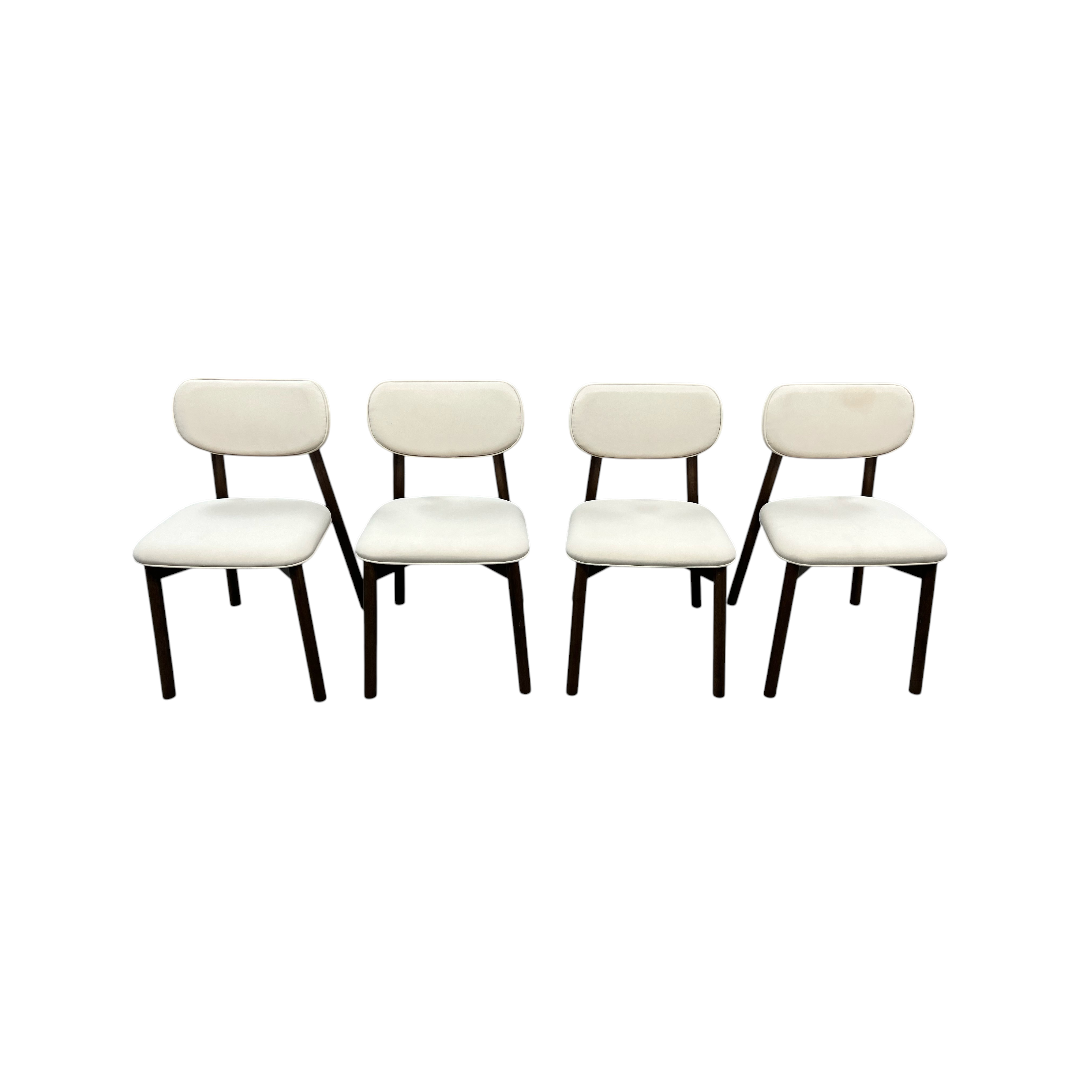 Hoft Home Maia Dining Chair Set of 4 - Ivory and Walnut