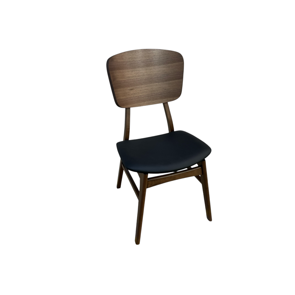 Hoft Homes SINGLE Anders Dining Chairs - Black Leather & Walnut