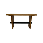 Hokku Designs Rickye Oak Trestle Wood Dining Table, 40" × 28" × 20" — image 2 of 4