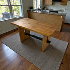 Hokku Designs Rickye Oak Trestle Wood Dining Table, 40" × 28" × 20" — image 1 of 4