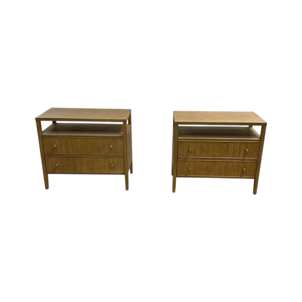 Hokku Designs Taube Highland Open Shelf 2-Drawer Nightstand Set