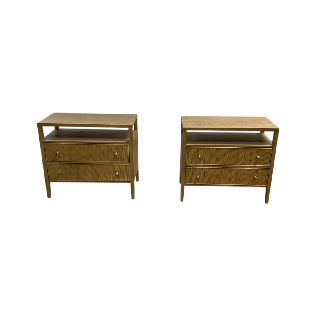 Hokku Designs Taube Highland Open Shelf 2-Drawer Nightstand Set