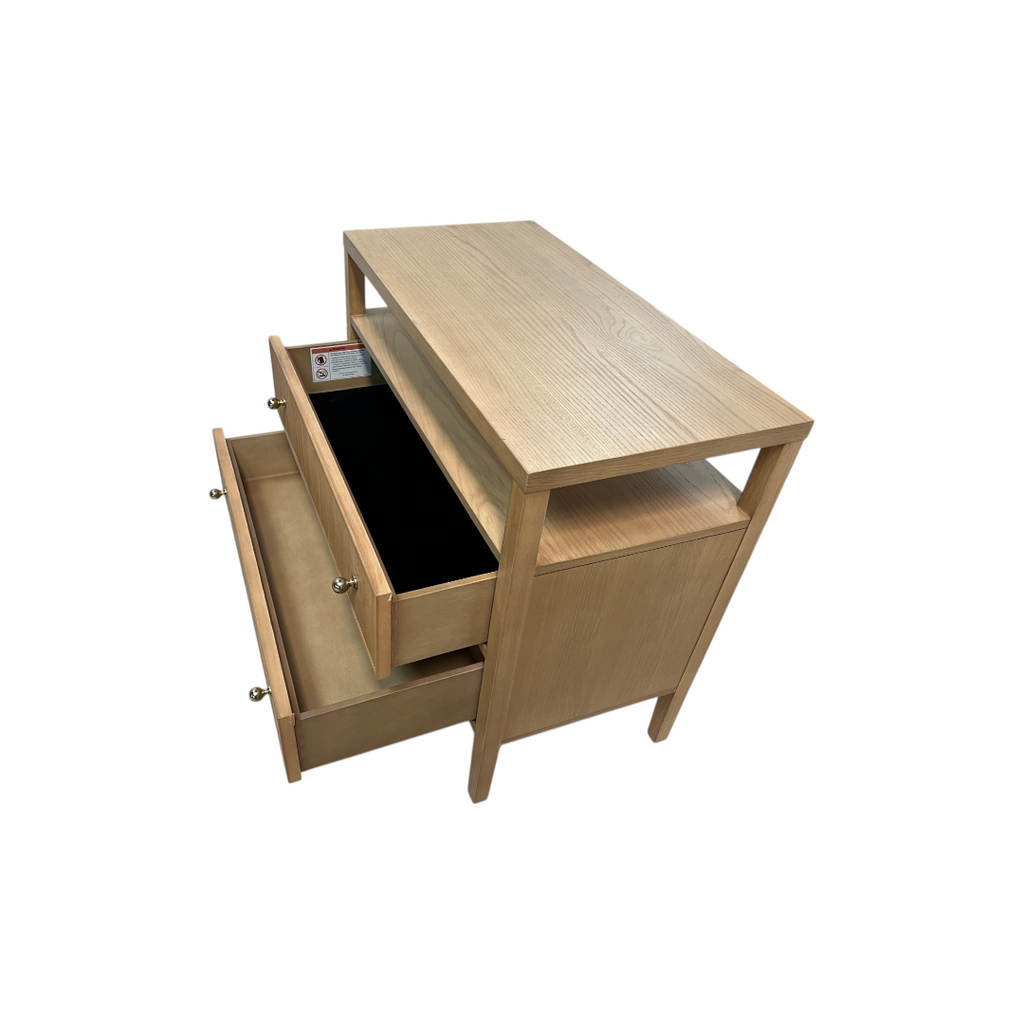 Hokku Designs Taube Highland Open Shelf 2-Drawer Nightstand Set