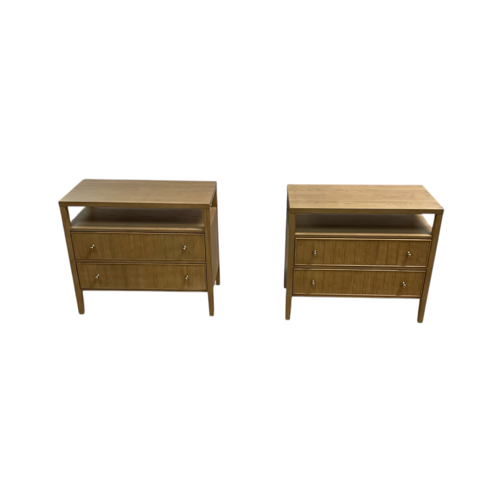 Hokku Designs Taube Highland Open Shelf 2-Drawer Nightstand Set