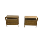 Hokku Designs Taube Highland Open Shelf 2-Drawer Nightstand Set