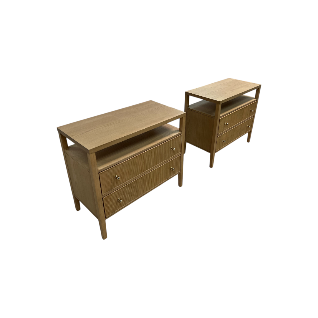 Hokku Designs Taube Highland Open Shelf 2-Drawer Nightstand Set