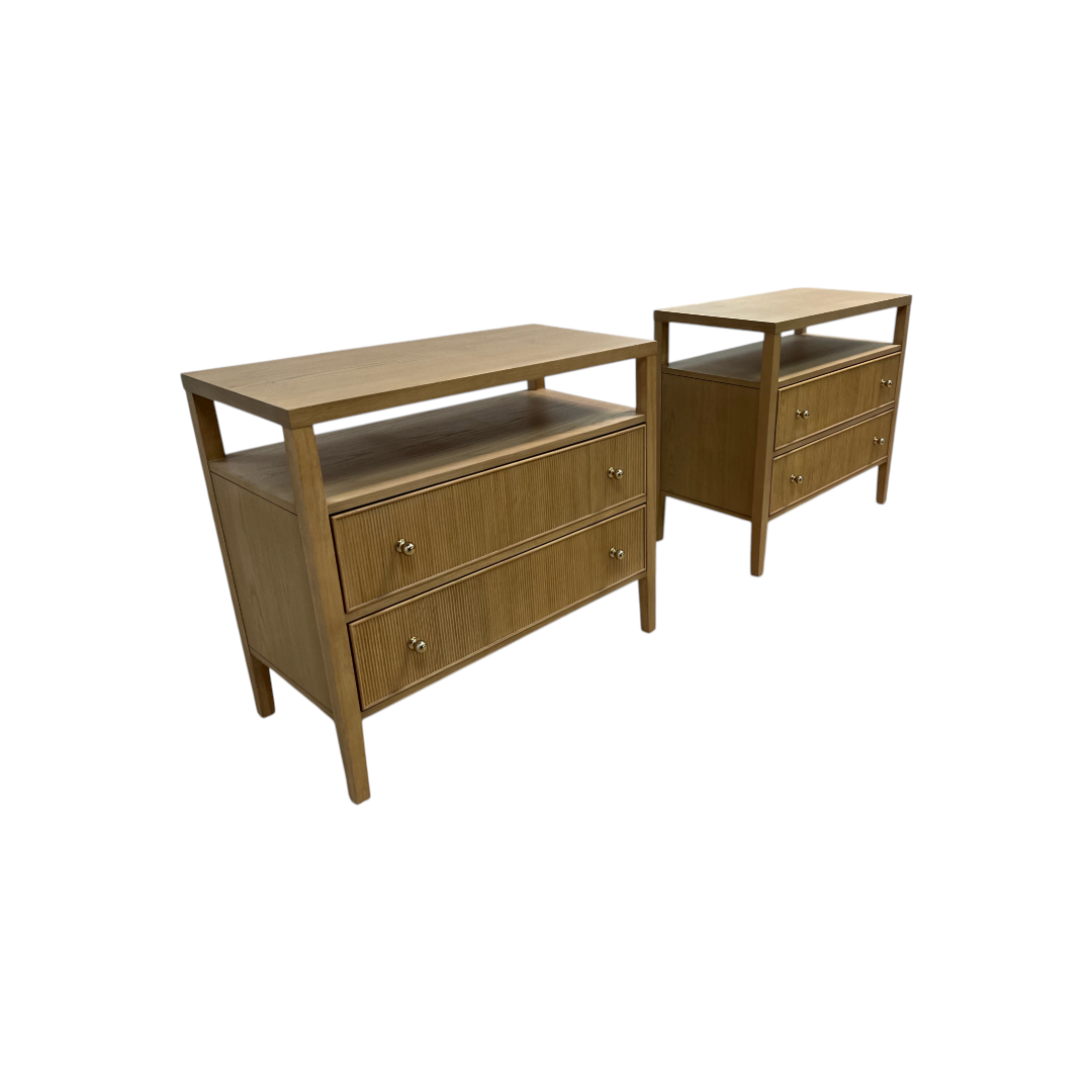 Hokku Designs Taube Highland Open Shelf 2-Drawer Nightstand Set