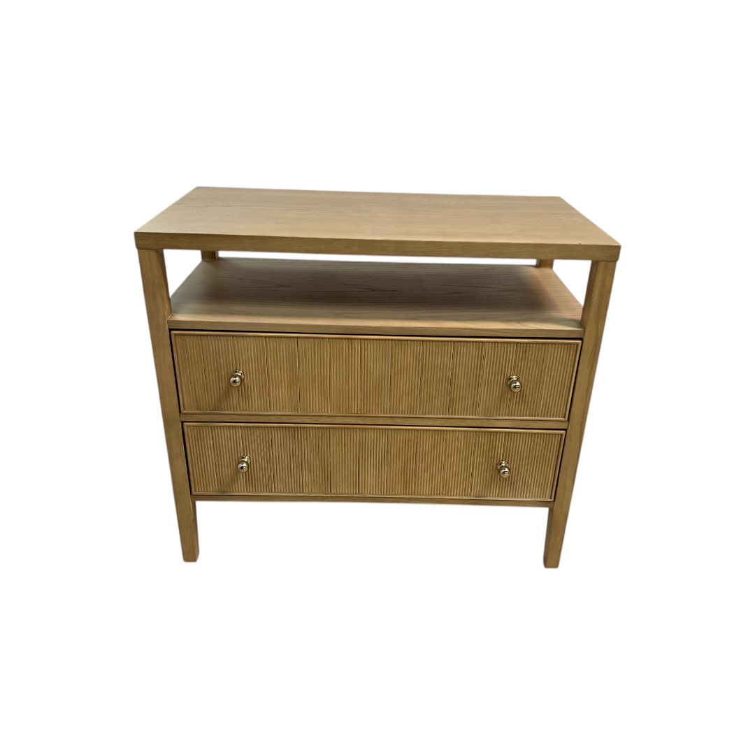 Hokku Designs Taube Highland Open Shelf 2-Drawer Nightstand Set
