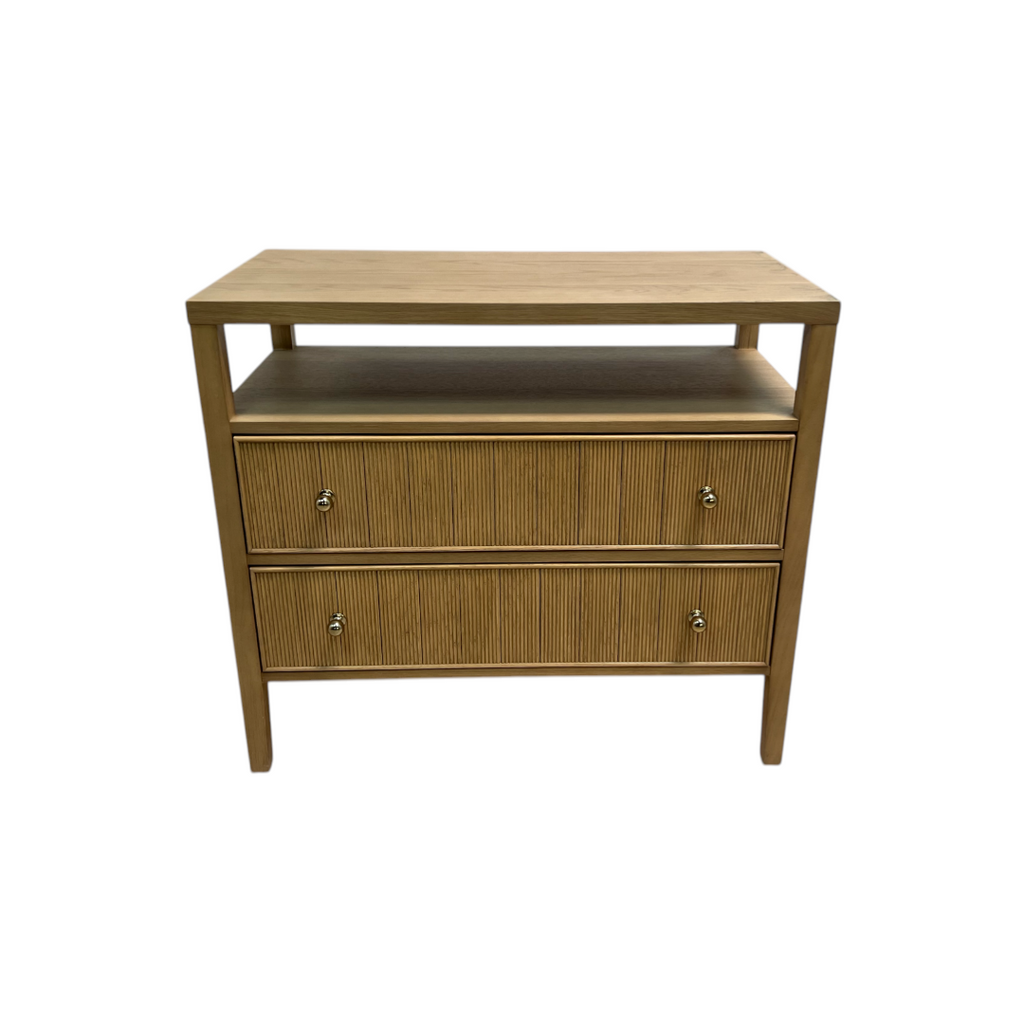 Hokku Designs Taube Highland Open Shelf 2-Drawer Nightstand Set