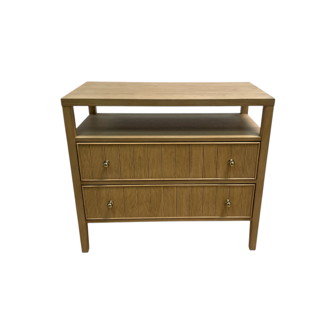 Hokku Designs Taube Highland Open Shelf 2-Drawer Nightstand Set