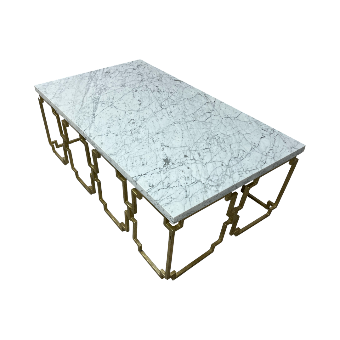 Hooker Furniture Evermore Marble Top Urban Glam Geometric Cocktail Coffee Table