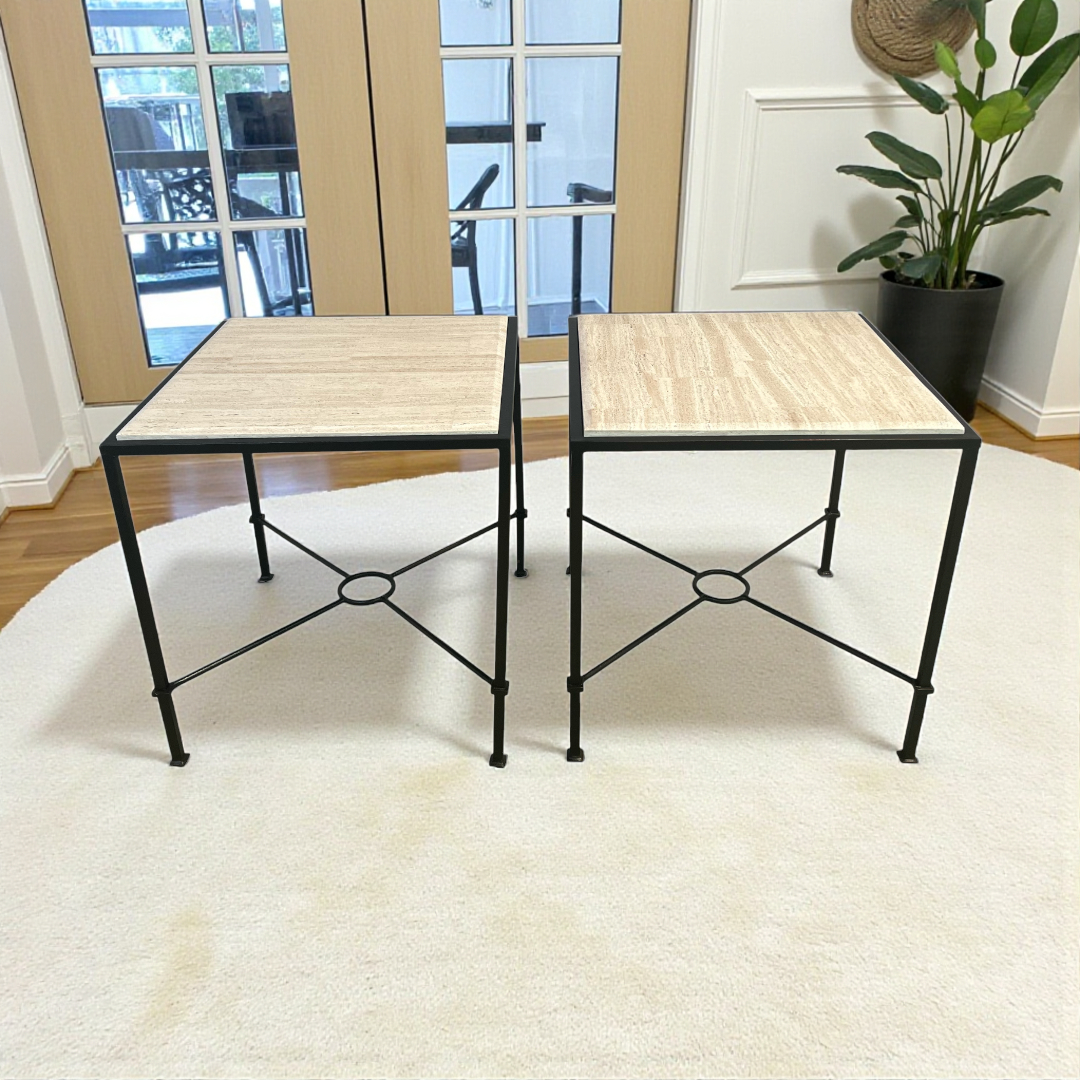 Hooker Furniture Marble Top End Table Set of 2