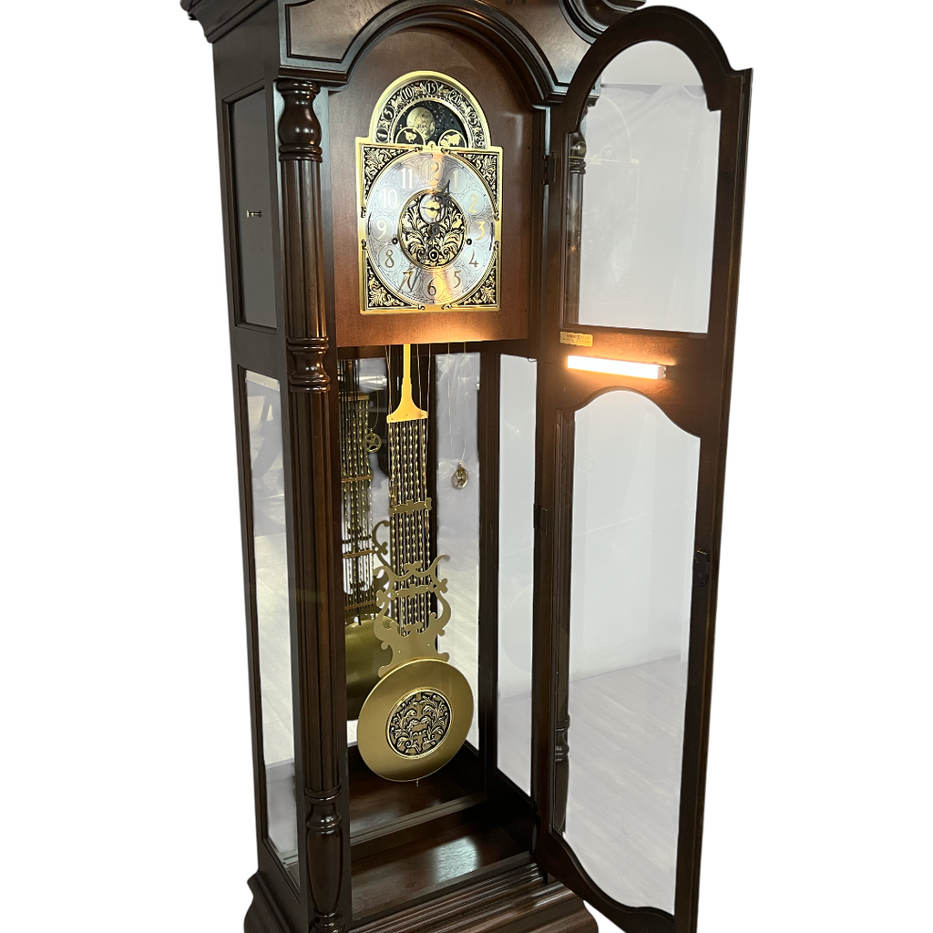 Howard Miller Ridgeway Benjamin Solid Wood Grandfather Clock with Adjustable Chime Volume