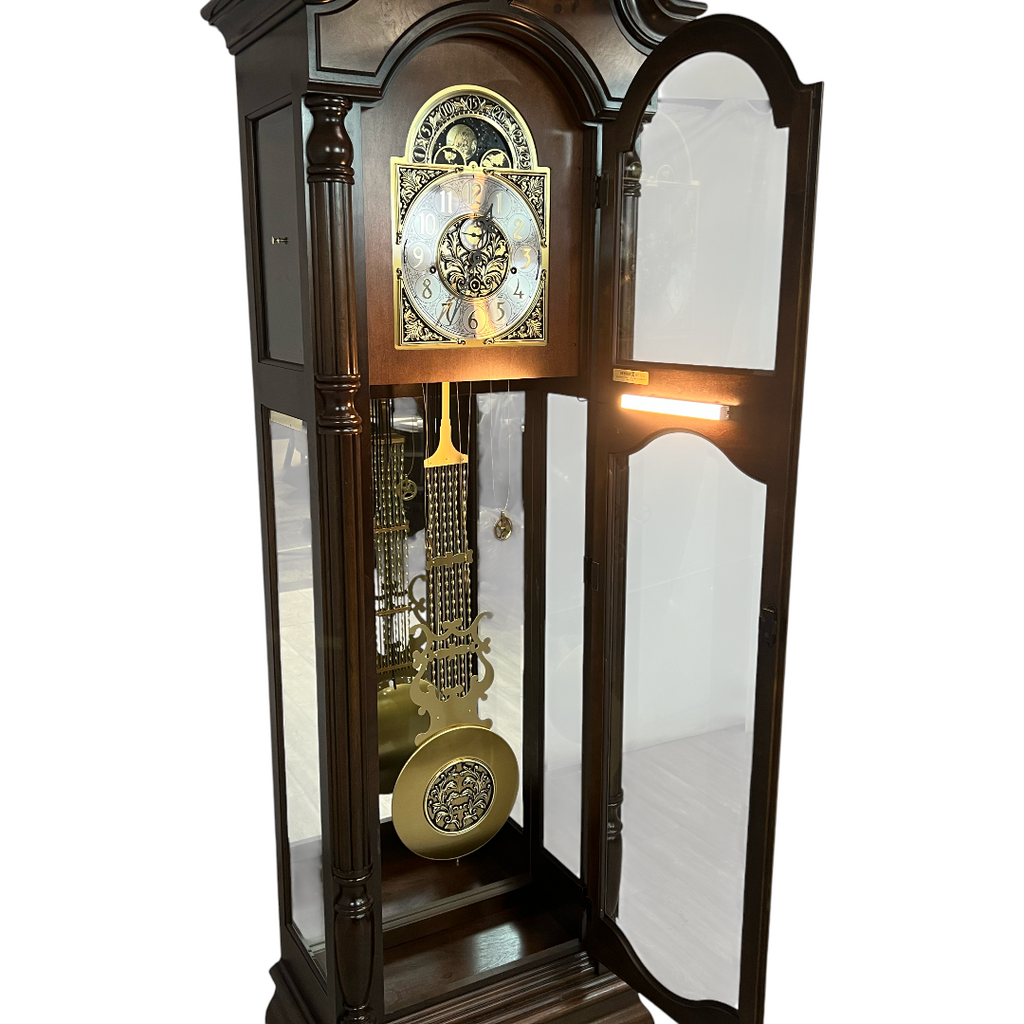 Howard Miller Ridgeway Benjamin Solid Wood Grandfather Clock with Adjustable Chime Volume