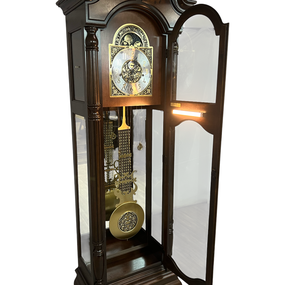 Howard Miller Ridgeway Benjamin Solid Wood Grandfather Clock with Adjustable Chime Volume