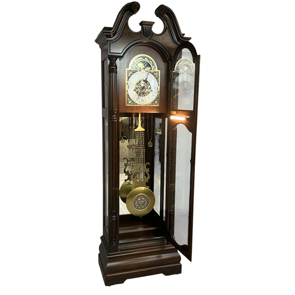Howard Miller Ridgeway Benjamin Solid Wood Grandfather Clock with Adjustable Chime Volume