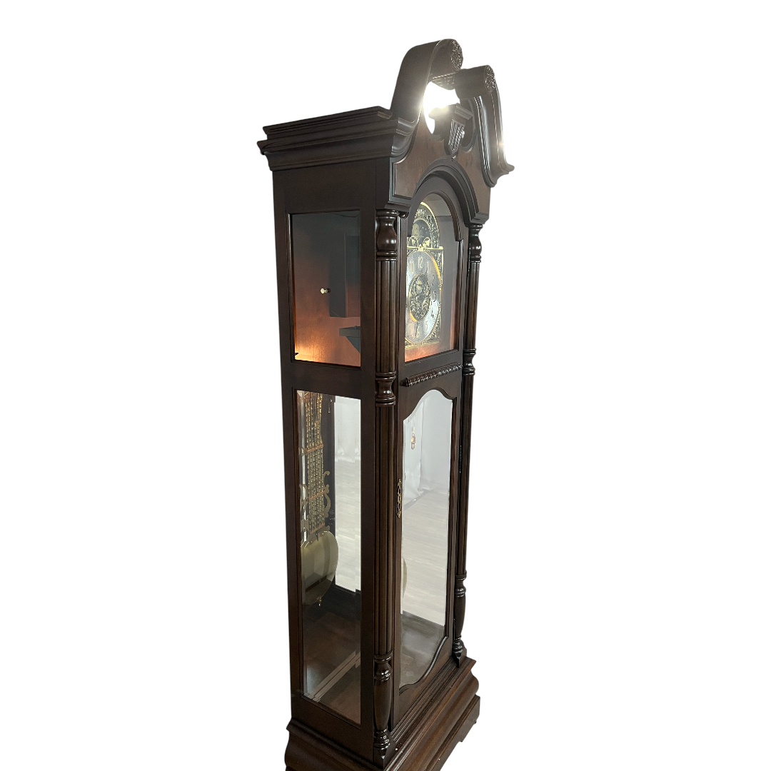 Howard Miller Ridgeway Benjamin Solid Wood Grandfather Clock with Adjustable Chime Volume
