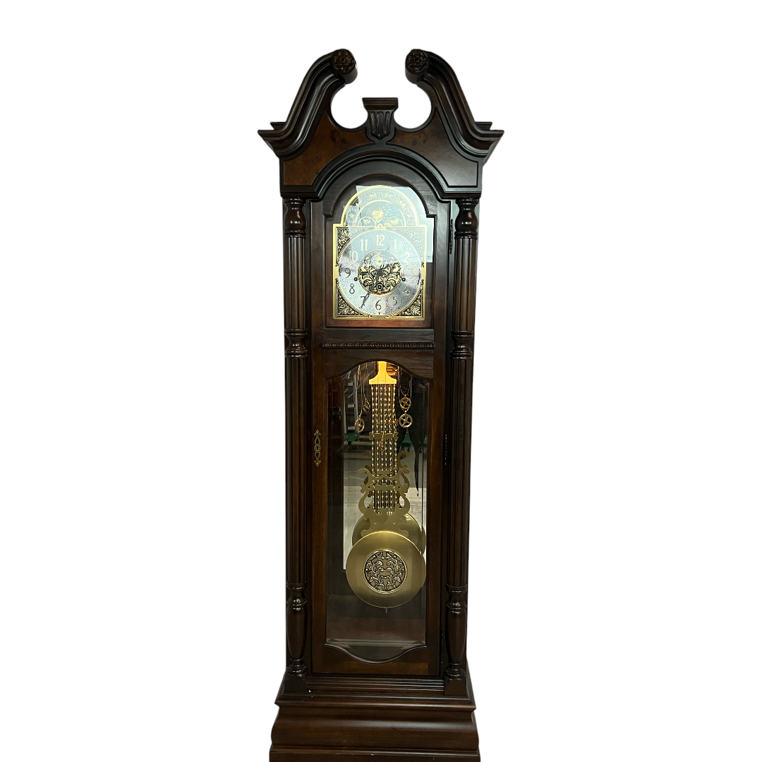 Howard Miller Ridgeway Benjamin Solid Wood Grandfather Clock with Adjustable Chime Volume