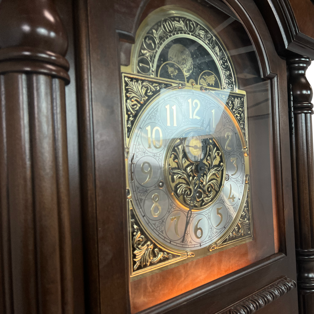 Howard Miller Ridgeway Benjamin Solid Wood Grandfather Clock with Adjustable Chime Volume