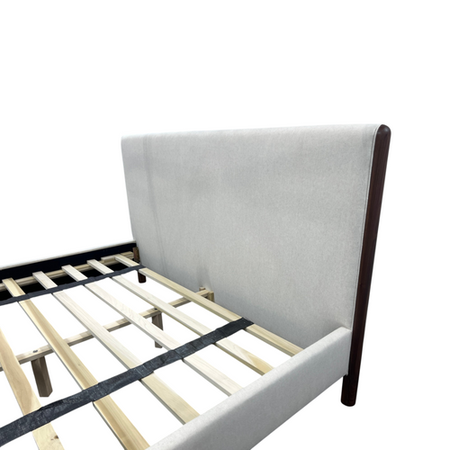 Julian Caramel Oak King Upholstered Platform Bed, image 4