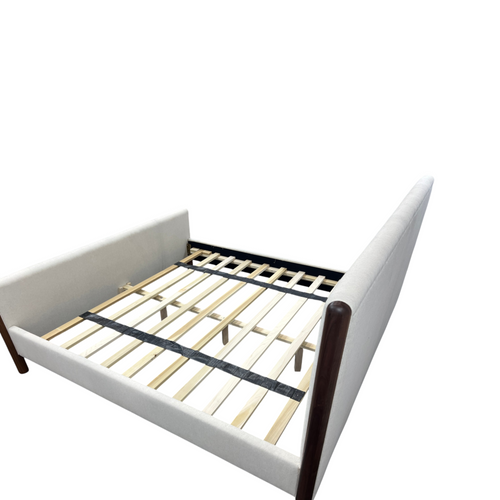Julian Caramel Oak King Upholstered Platform Bed, image 5