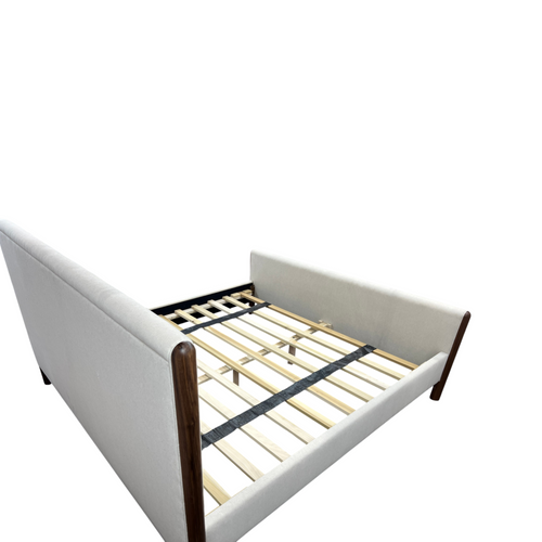 Julian Caramel Oak King Upholstered Platform Bed, image 6