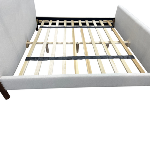 Julian Caramel Oak King Upholstered Platform Bed, image 8