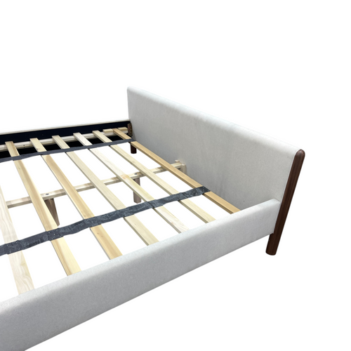Julian Caramel Oak King Upholstered Platform Bed, image 9