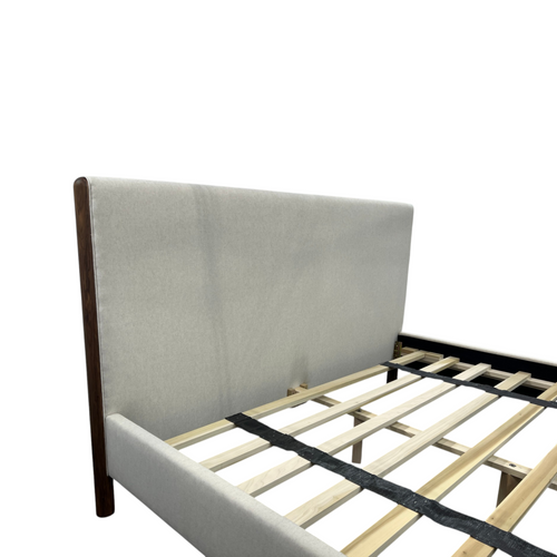 Julian Caramel Oak King Upholstered Platform Bed, image 10