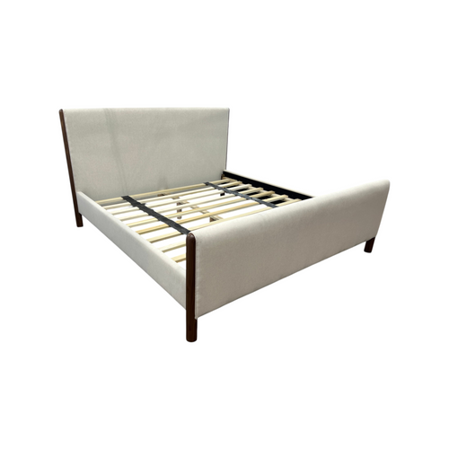 Julian Caramel Oak King Upholstered Platform Bed, image 2