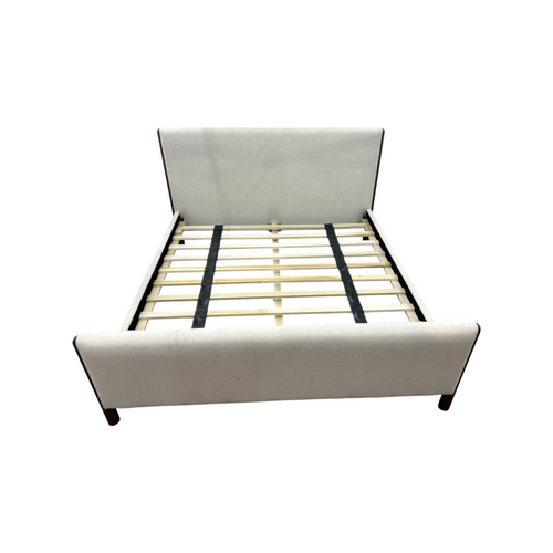 Julian Caramel Oak King Upholstered Platform Bed, image 3