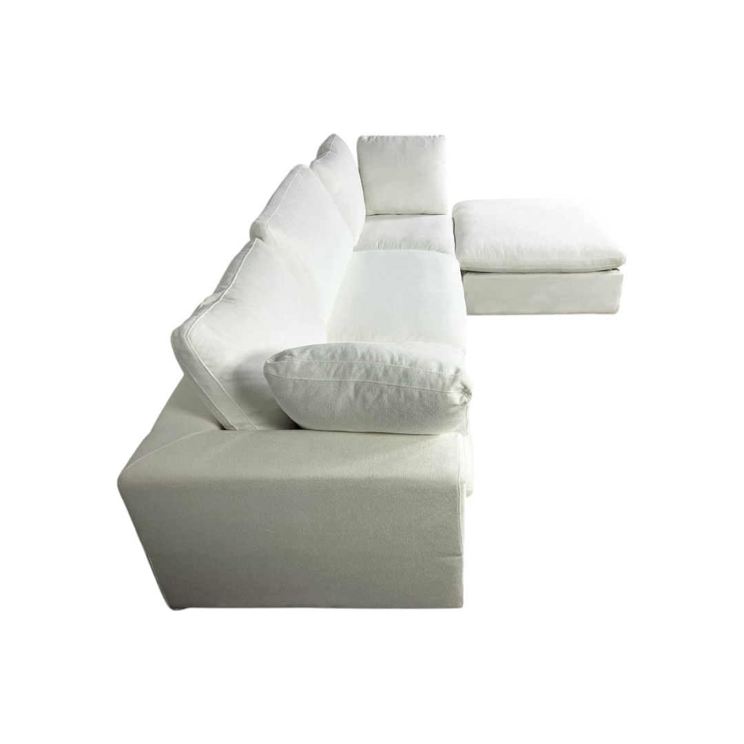 Brand New White Modular Cloud Couch with Storage Ottoman