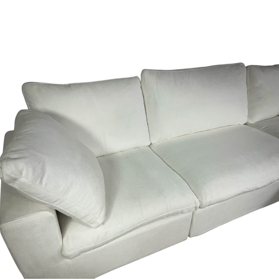Brand New White Modular Cloud Couch with Storage Ottoman