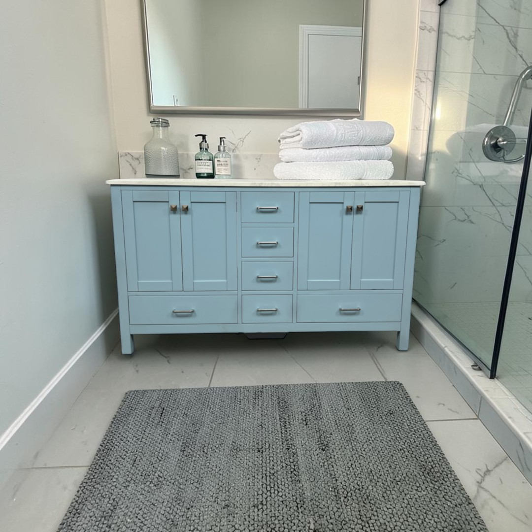 Wade Logan Claudett 60'' Double Bathroom Vanity with Top