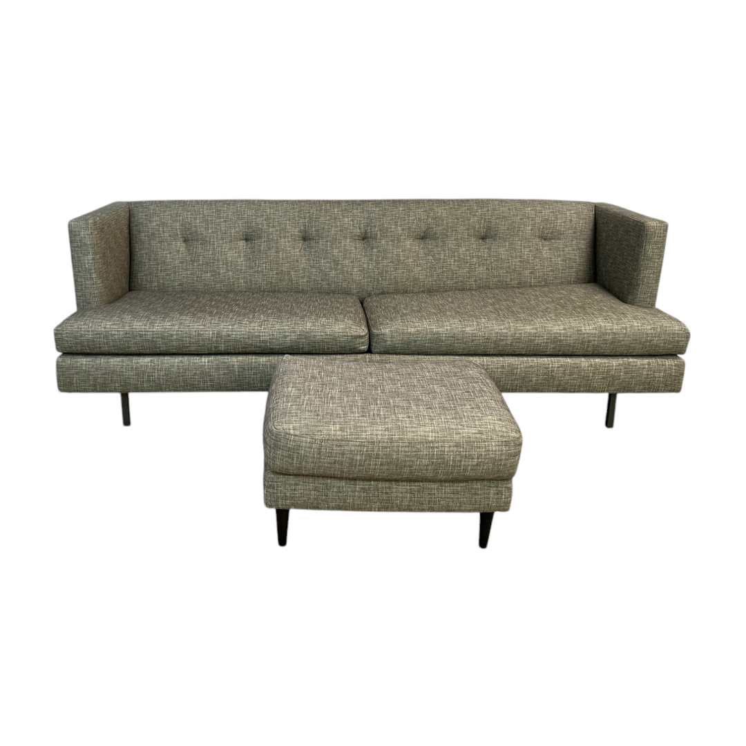 CB2 Avec Gray Sofa and Ottoman