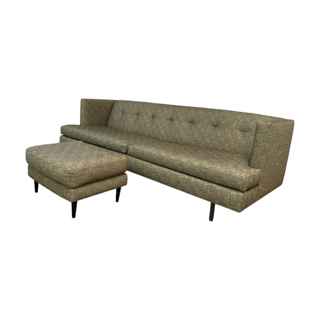 CB2 Avec Gray Sofa and Ottoman