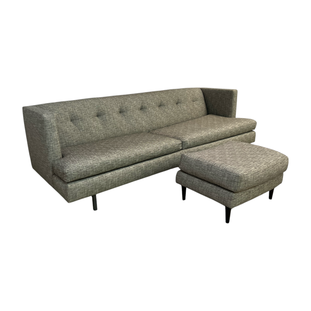CB2 Avec Gray Sofa and Ottoman