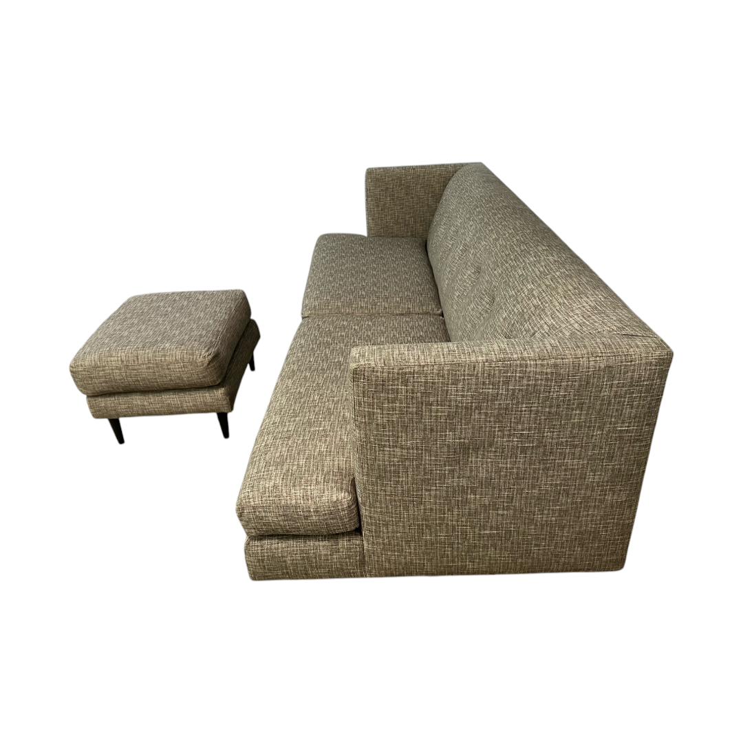 CB2 Avec Gray Sofa and Ottoman