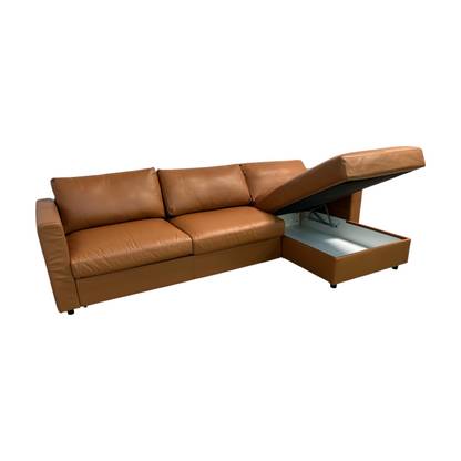 Ikea FINNALA 3-seat Sleeper Sectional with Storage, GrannBomstad Golden Brown