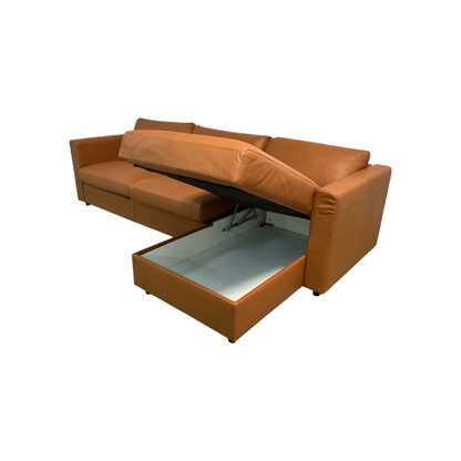 Ikea FINNALA 3-seat Sleeper Sectional with Storage, GrannBomstad Golden Brown