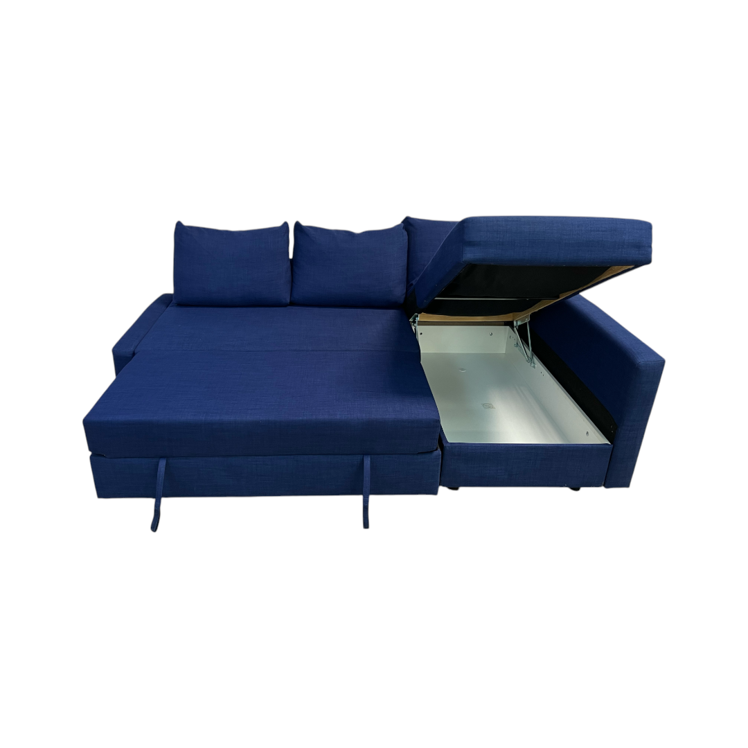 Ikea Friheten Blue Sectional Couch Sleeper Storage