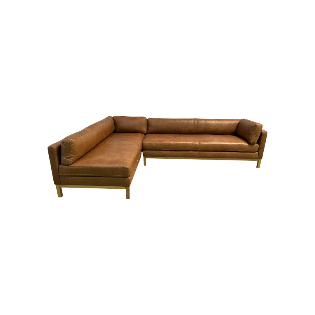 Joss & Main Nels Leather Sectional Sofa