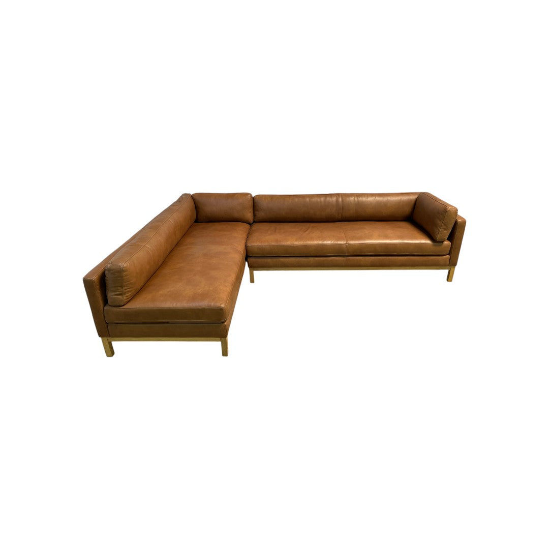 Joss & Main Nels Leather Sectional Sofa