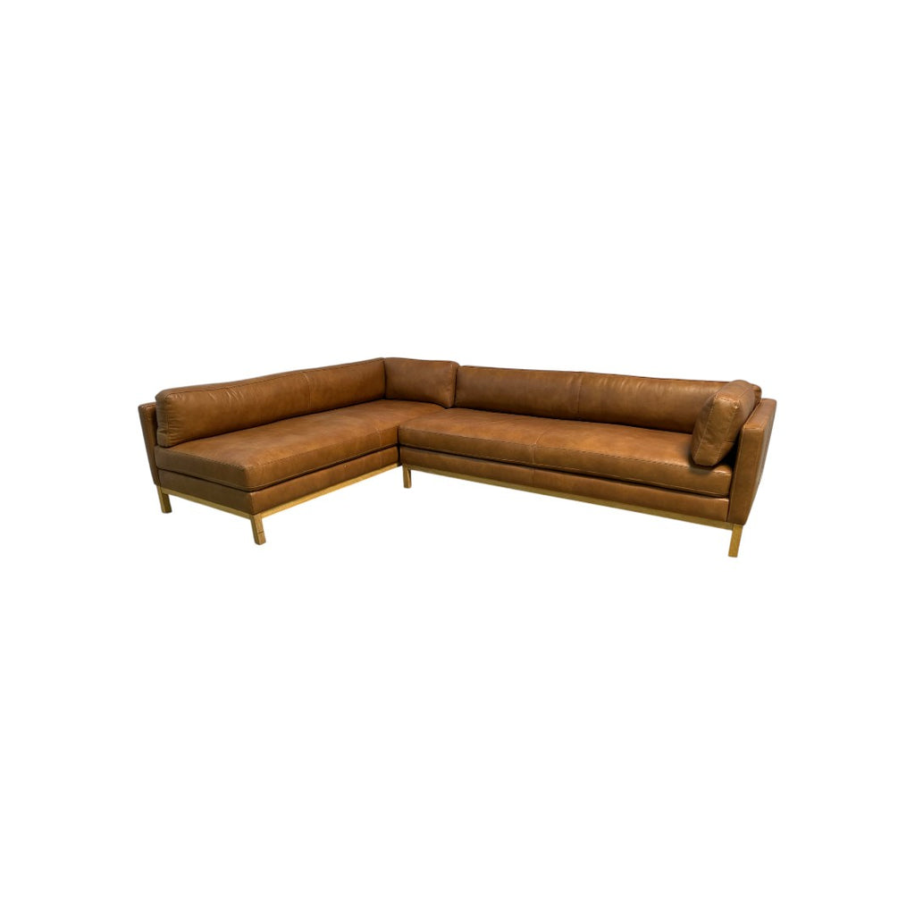 Joss & Main Nels Leather Sectional Sofa