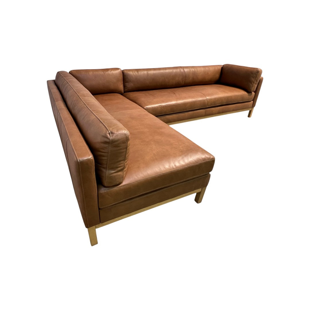 Joss & Main Nels Leather Sectional Sofa