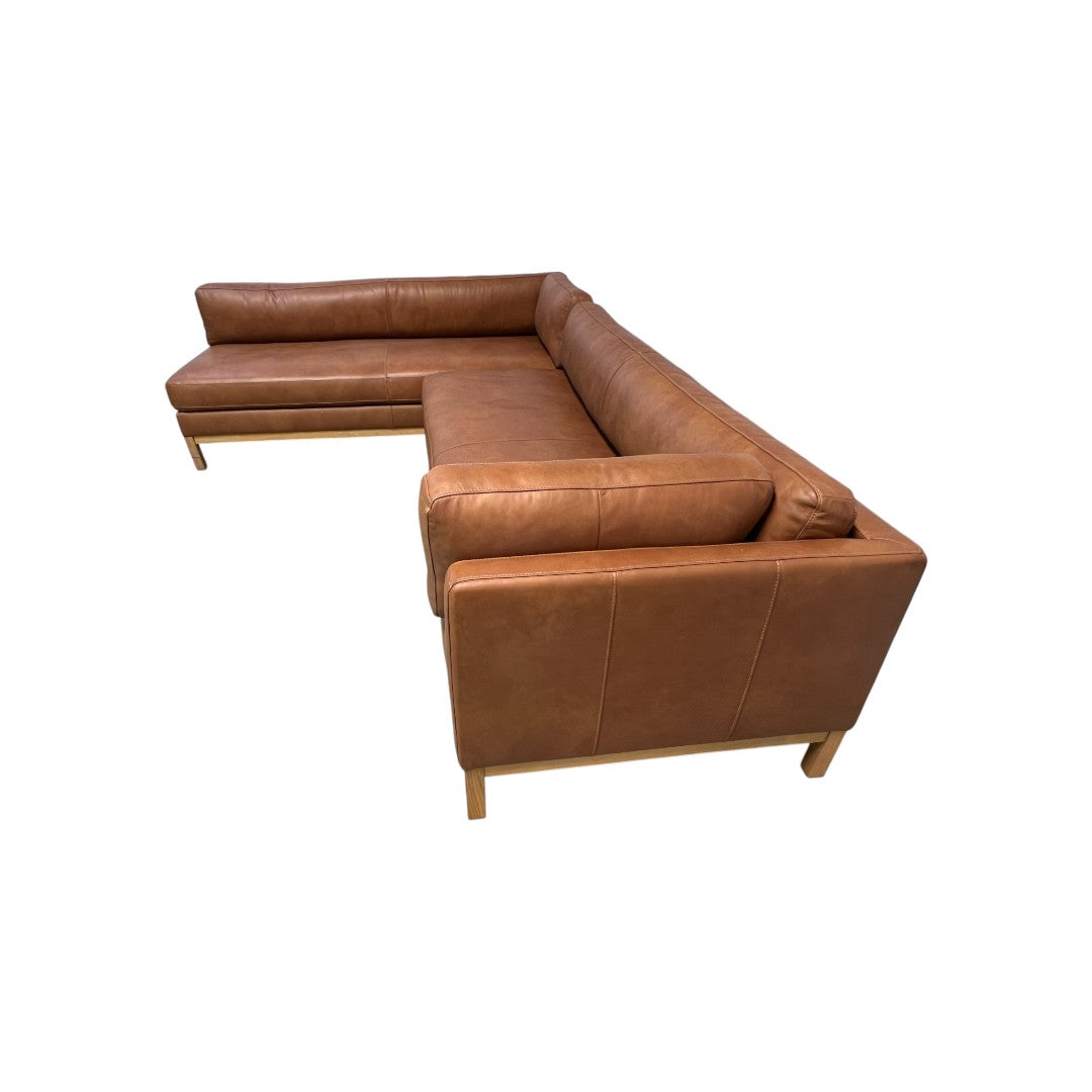 Joss & Main Nels Leather Sectional Sofa