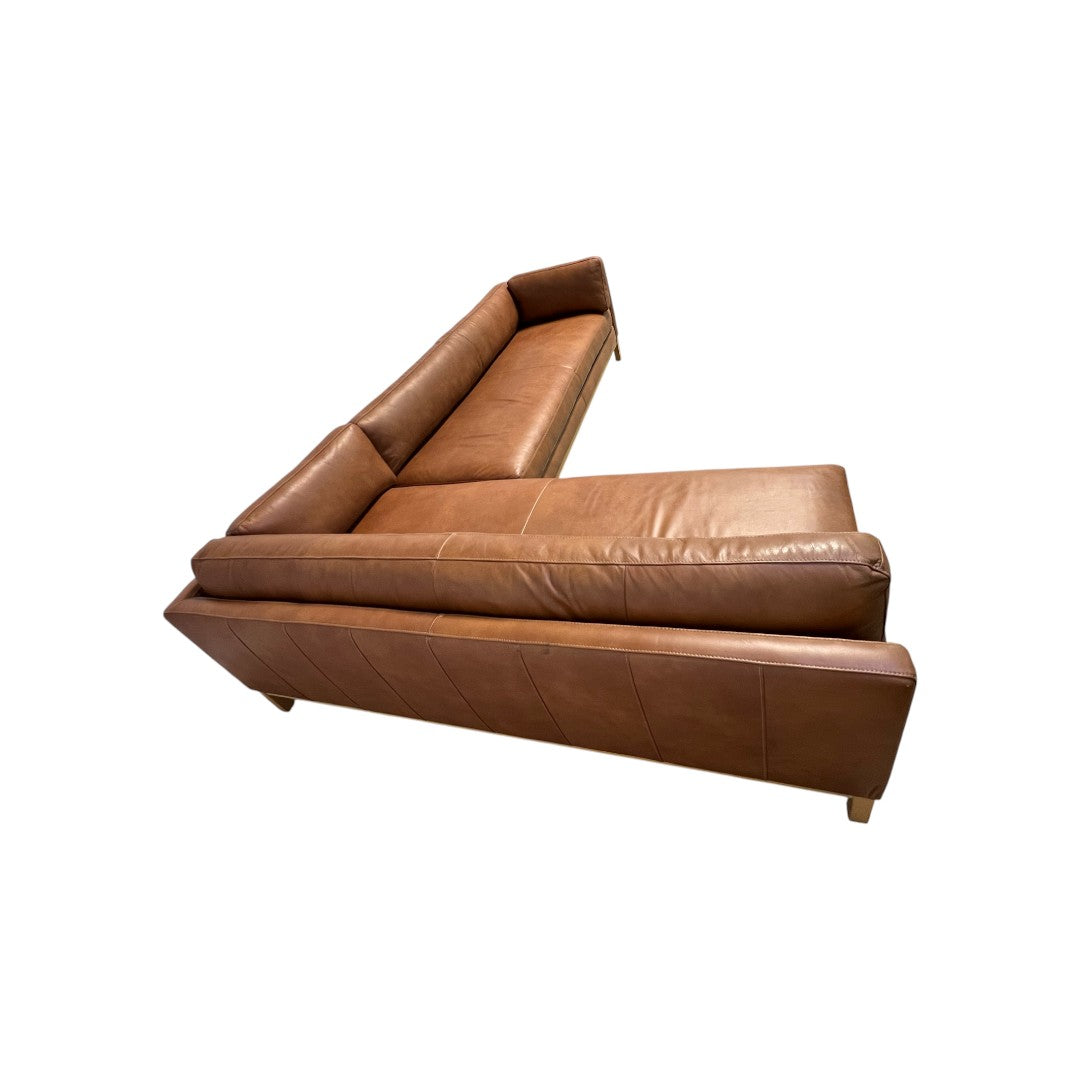 Joss & Main Nels Leather Sectional Sofa