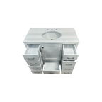 Kitchen Bath Collection Horizon 42" Bathroom Vanity with Engineered Carrara Top - White